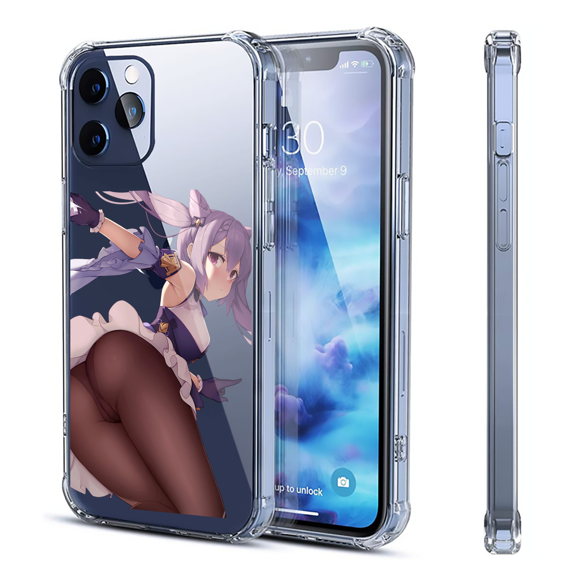 げんし神 刻晴 こくせい genshin Kokusei 【iPhone 12シリーズ対応】透明スマホケース（クリアソフトケース）